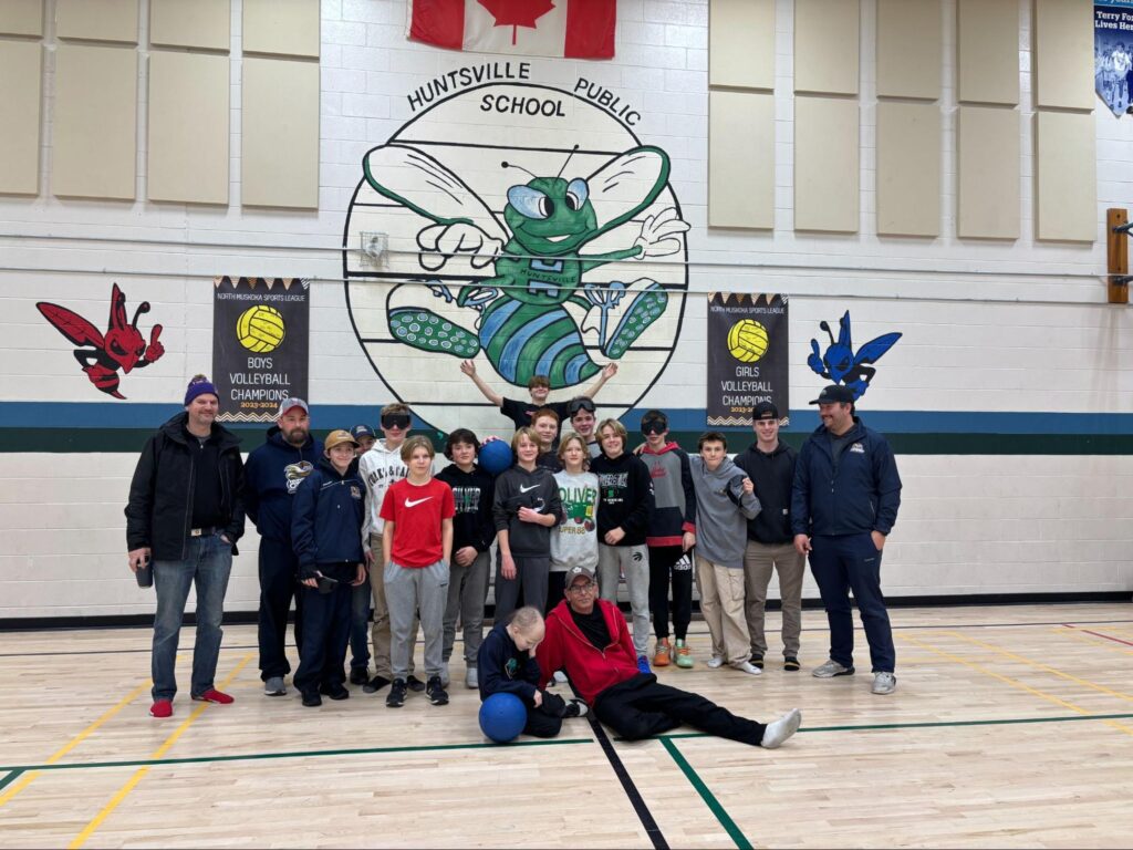 Huntsville hockey team with student 2024